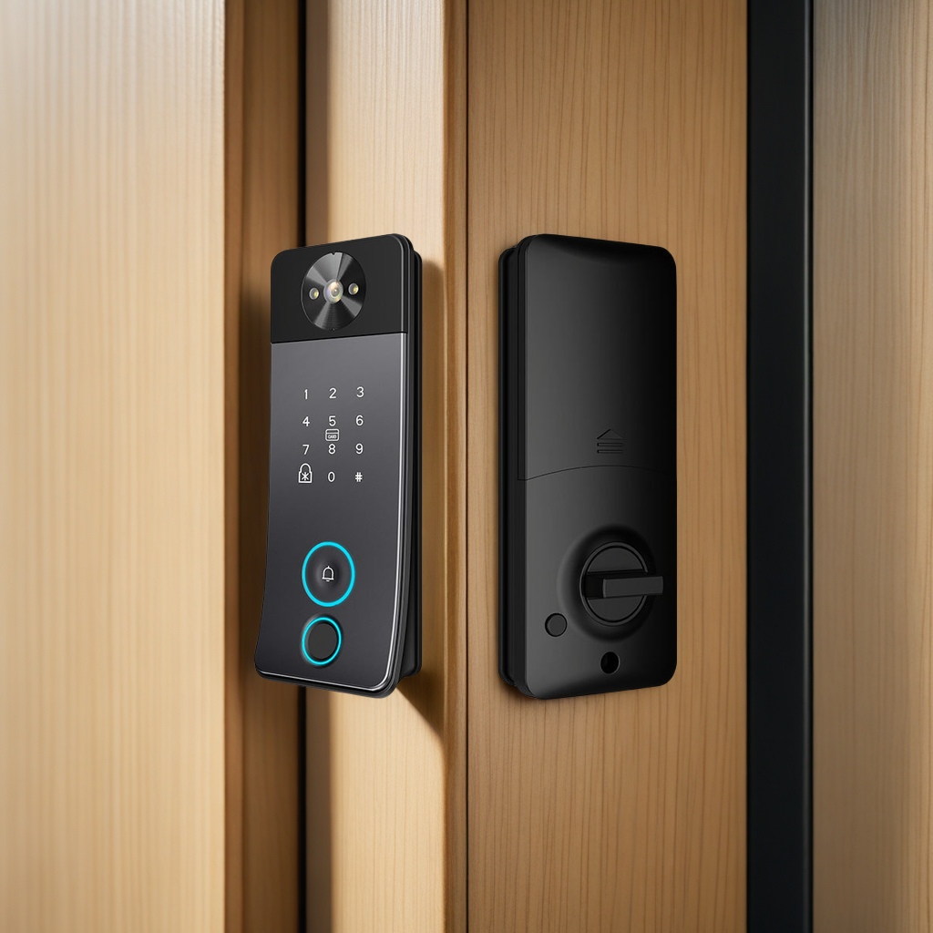 American-style dumb lock, graffiti wifi, smart home, visual cat eye capture lock, remote password, card swiping, fingerprint unlocking, safe and anti-theft, lighter style, random shipment Item Picture