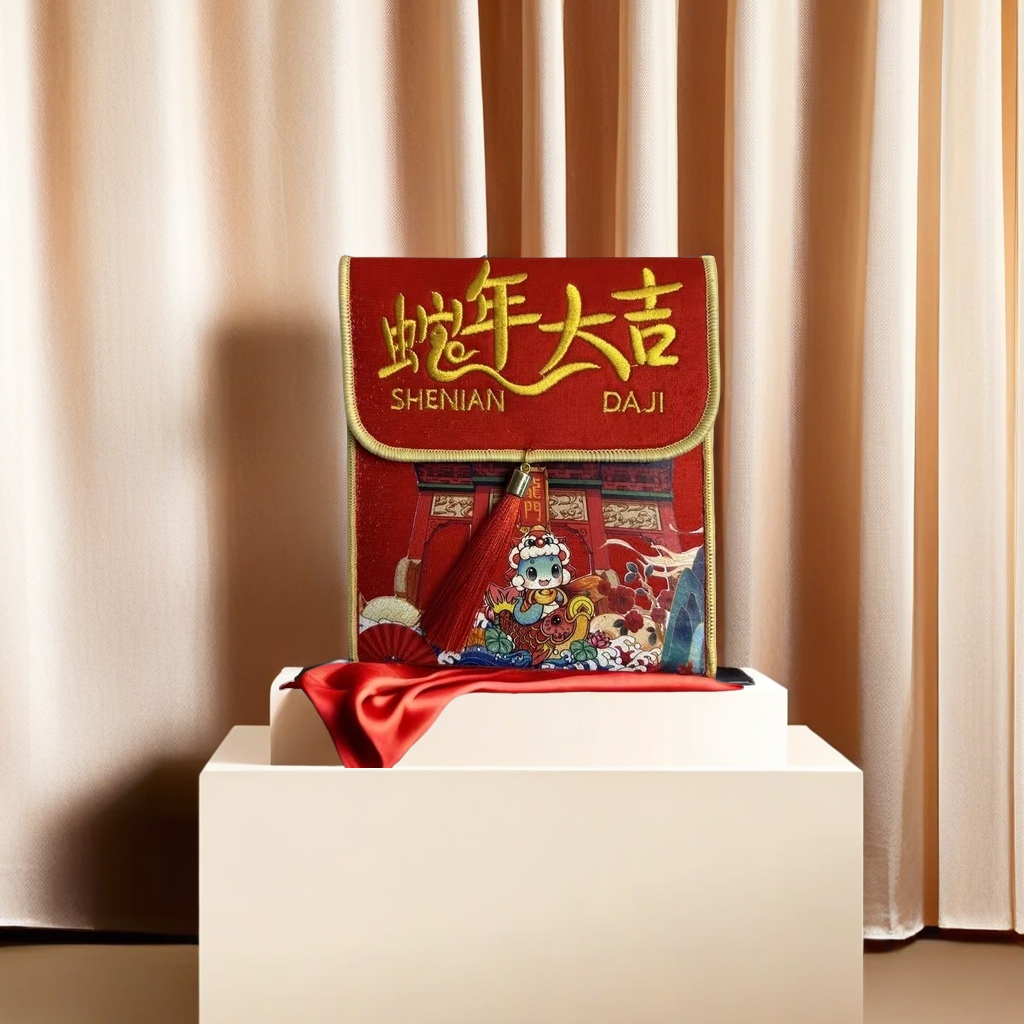 创意卡通红包 福字设计 红色贺岁红包 新年发财利是封 高档压年钱红包 适合儿童成人使用白底实物图