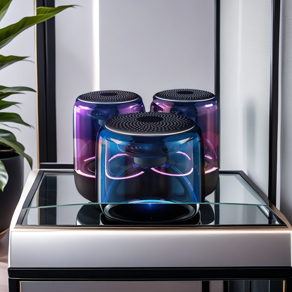 The Yayunshi C7 crystal Glass wireless Bluetooth speaker is a new cross-border product with a fashionable low-frequency computer and TWS small speaker. The glass cup design is unique and charming details Picture