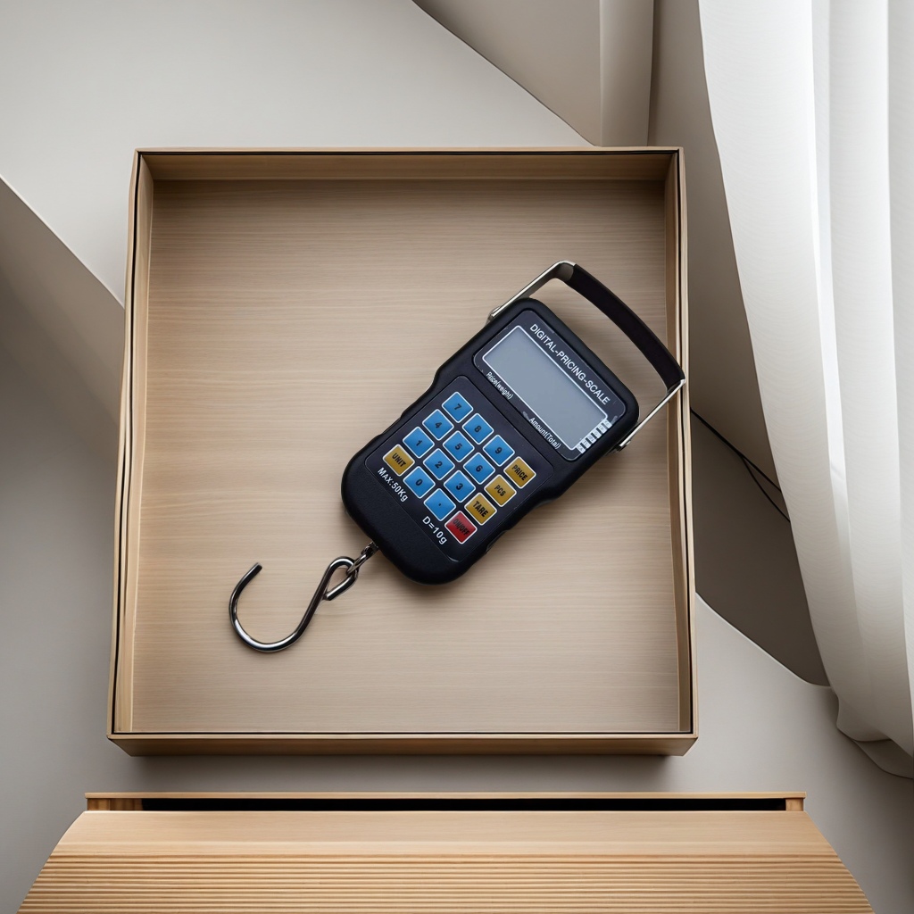 Multi-functional portable hand-held scale, calculator, tape measure pricing function, hand-held scale, fishing scale, luggage scale, essential travel precise weight measurement tool, durable and lightweight luggage weighing device Specification image