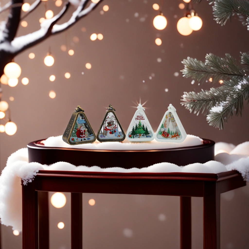 Christmas decorations, retro night lights, glowing gift Windows, table ornaments, decoration props, atmosphere wind lights, essential tools for creating a Christmas atmosphere Application Scenario
