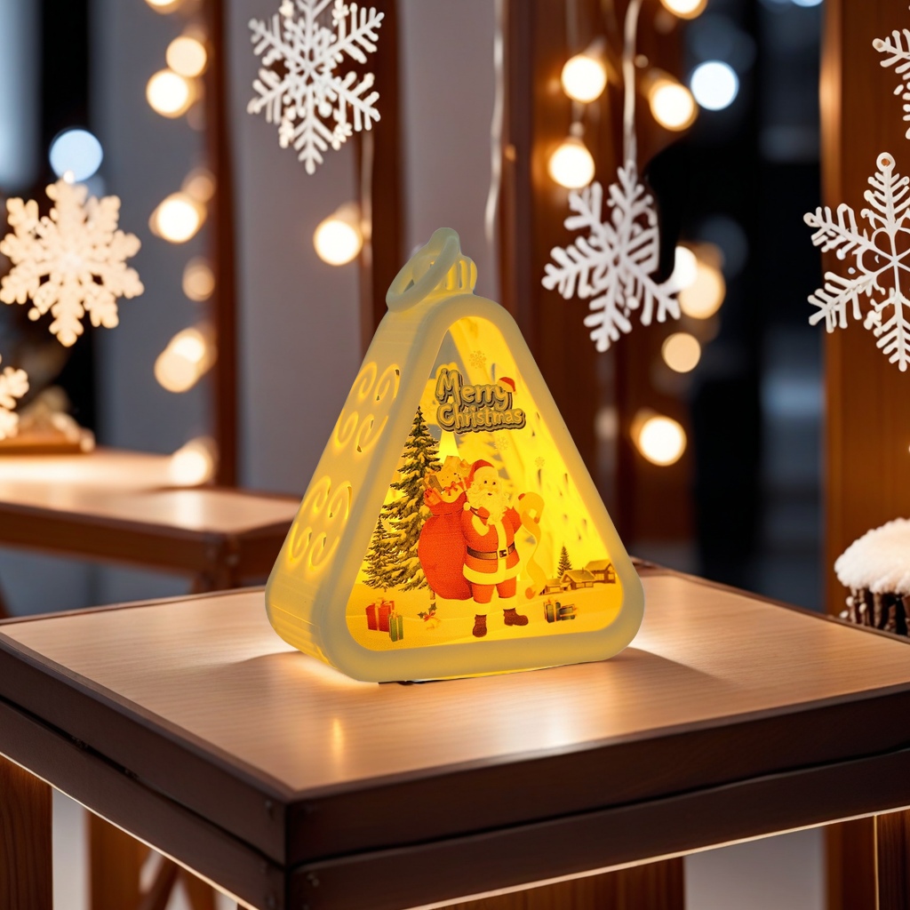 Christmas decorations, retro night lights, glowing gift Windows, table ornaments, decoration props, atmosphere wind lights, essential tools for creating a Christmas atmosphere Item Picture