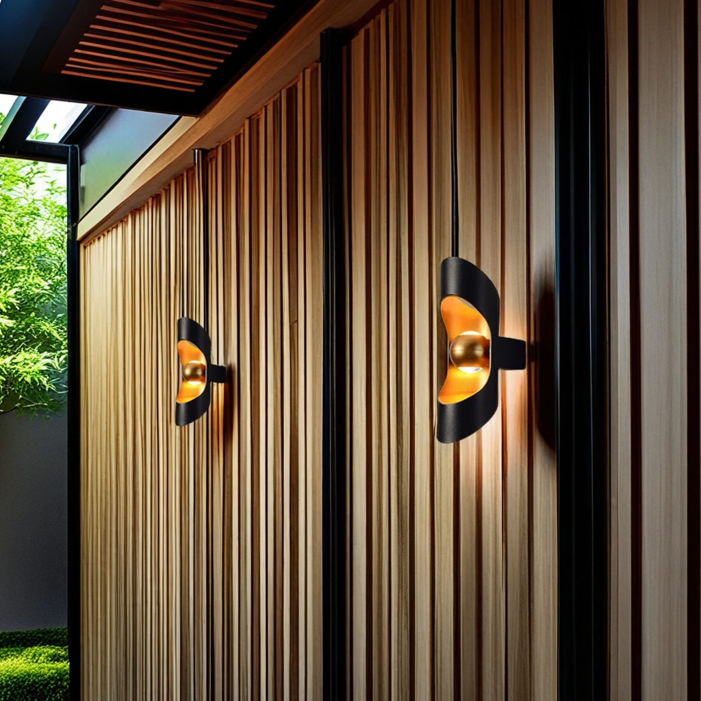 Creative simple double head up and down light outdoor waterproof wall lamp Villa courtyard corridor corridor stair decorative light with good waterproof performance of the outdoor wall lamp Specification drawing