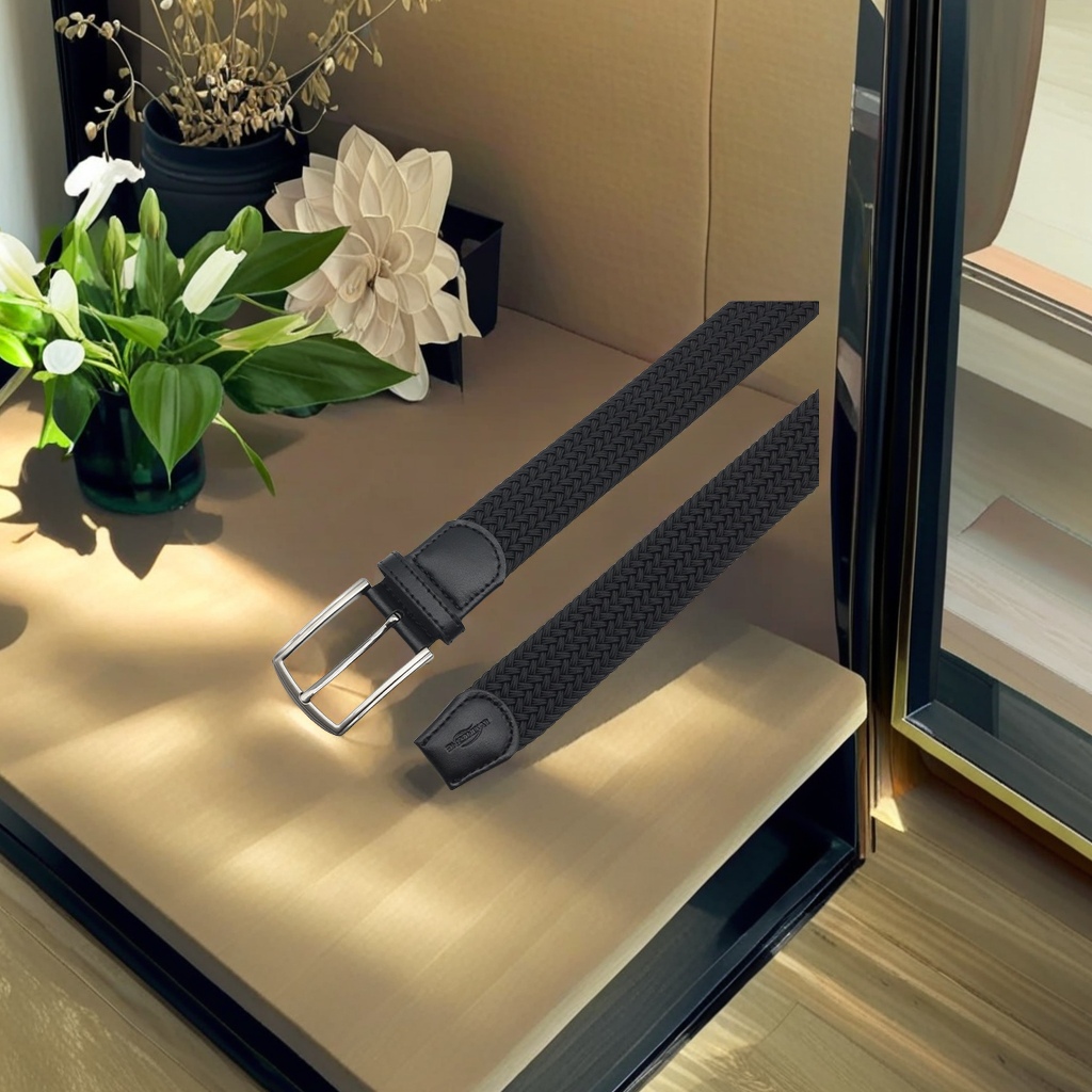 The elastic woven belt is suitable for both casual sports and business use. It can be freely adjusted, is easy to put on and take off, is sturdy and durable, and does not show off. The charm of weaving fully displays your style Specification image