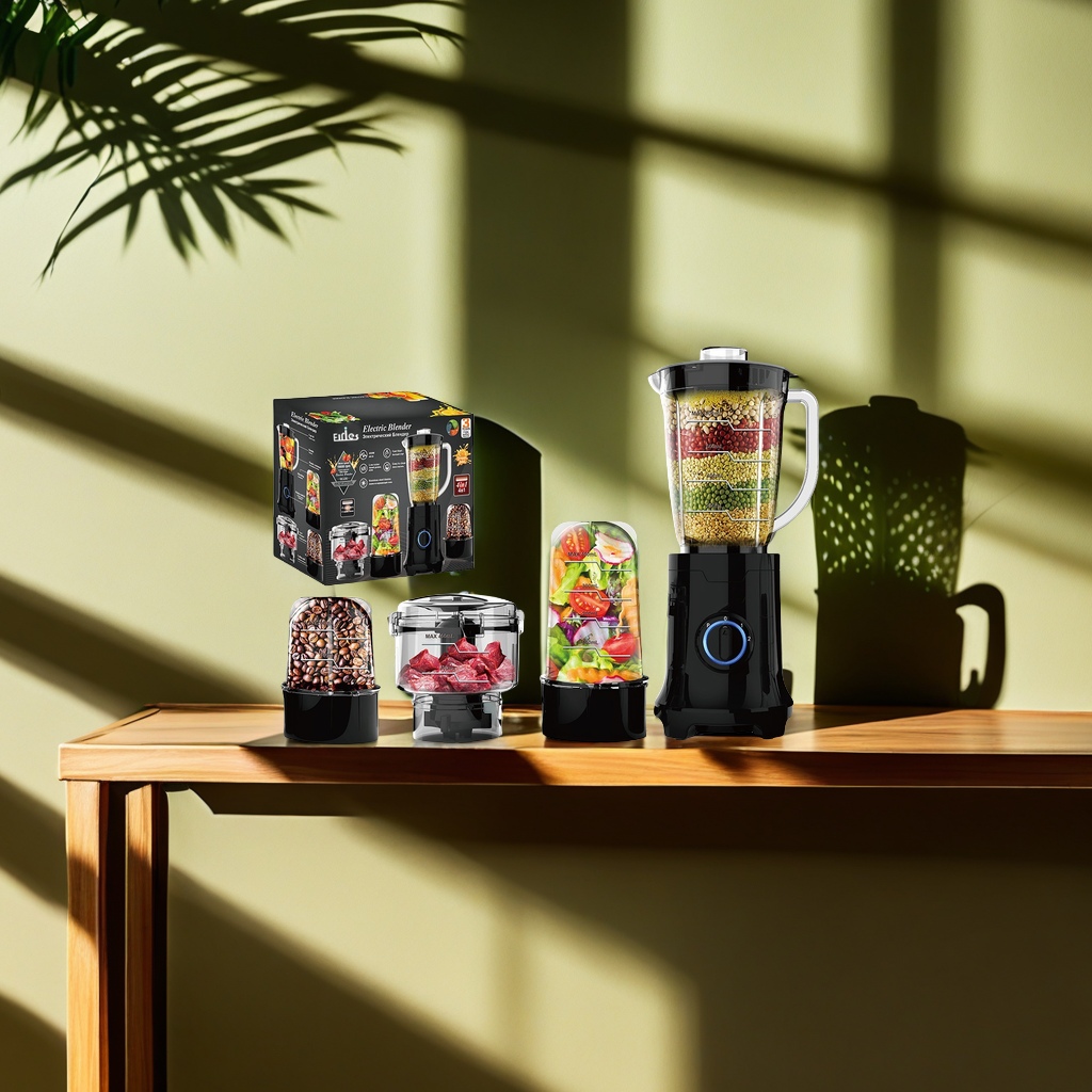 Factory direct supply of cross-border four-in-one portable juicer, meat grinder, juice grinder, 0.8L multi-functional household small juicer