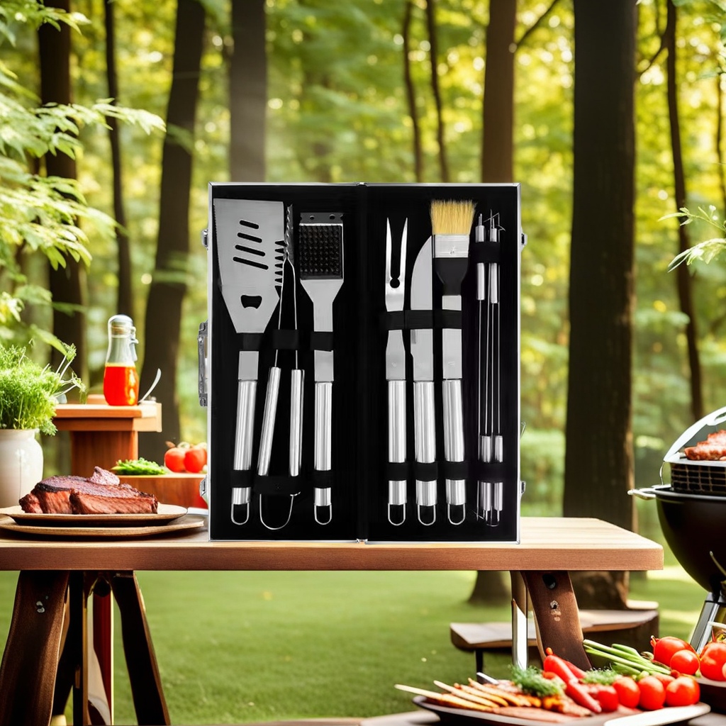 户外烧烤工具套装 全套烤肉神器 BBQ烤架配件 家用烤串工具不锈钢便携式
