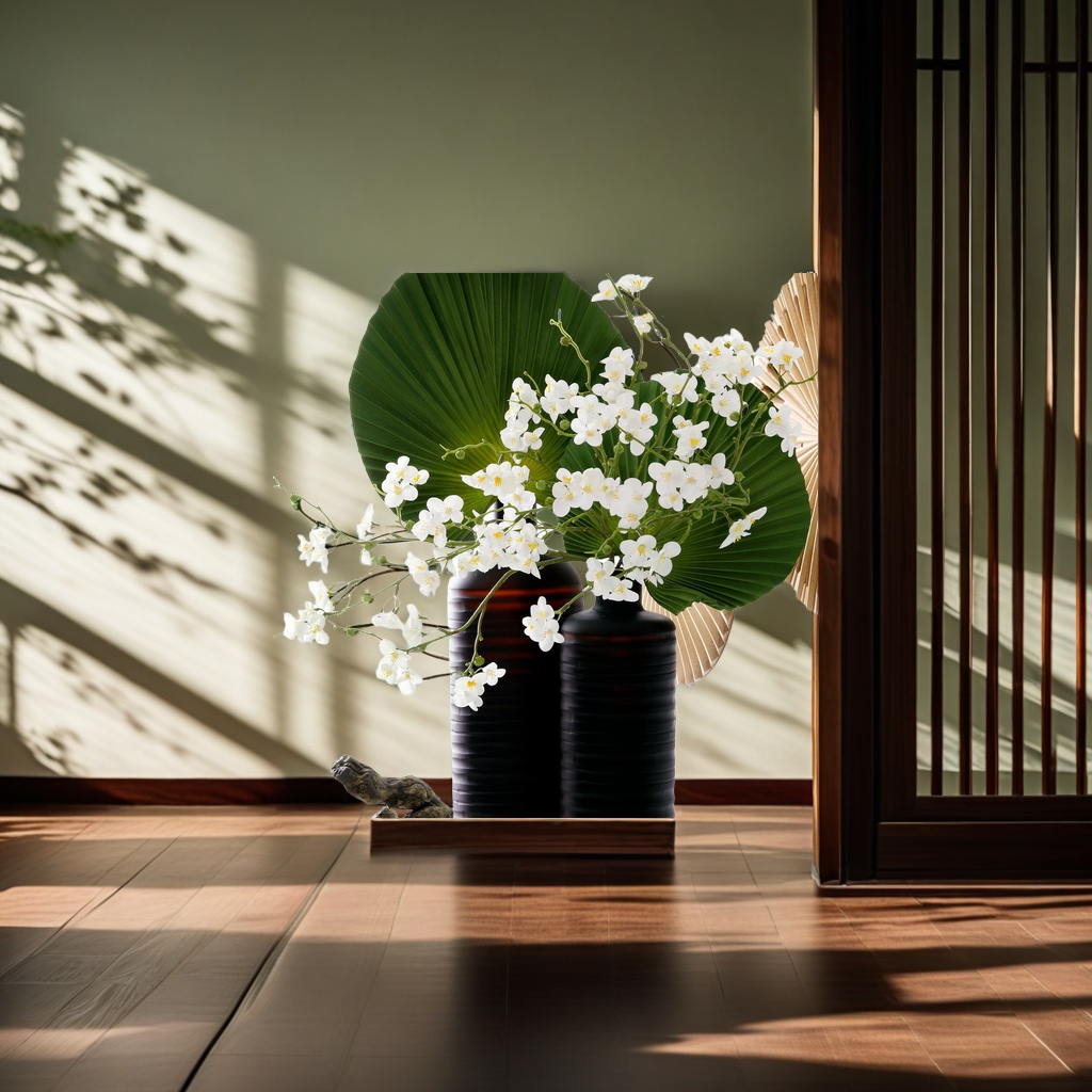 Chinese-style home decoration artificial flower film, cherry blossom arrangement, living room decoration, winter jasmine, realistic touch, artificial plant manufacturer wholesale, high-quality floral art details Picture