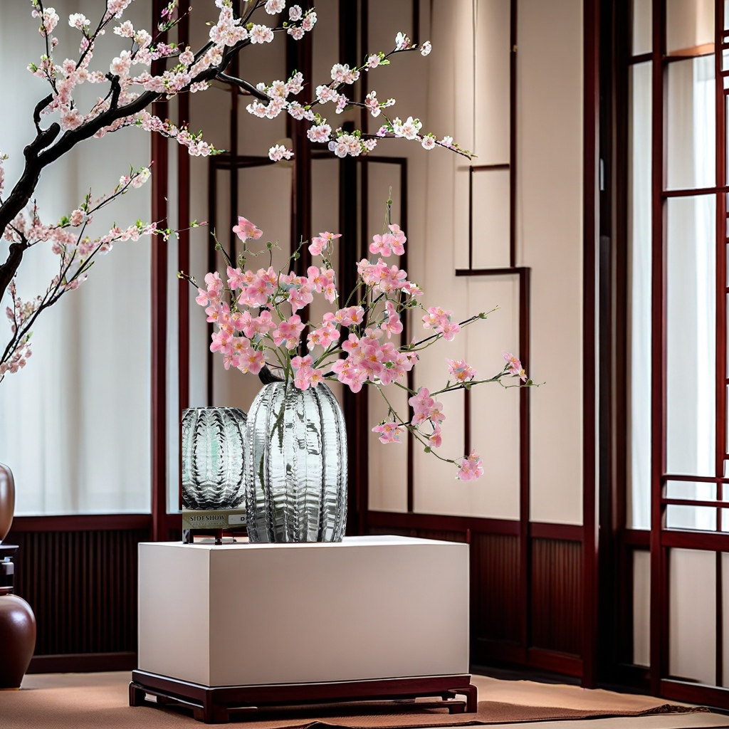Chinese-style home decoration artificial flower film, cherry blossom arrangement, living room decoration, winter jasmine, realistic touch, artificial plant manufacturer wholesale, high-quality floral art Item Picture