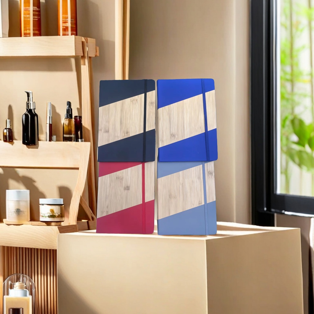 复古风格木纹笔记本 创意记事本 简约设计学生日记本 办公用品产品图