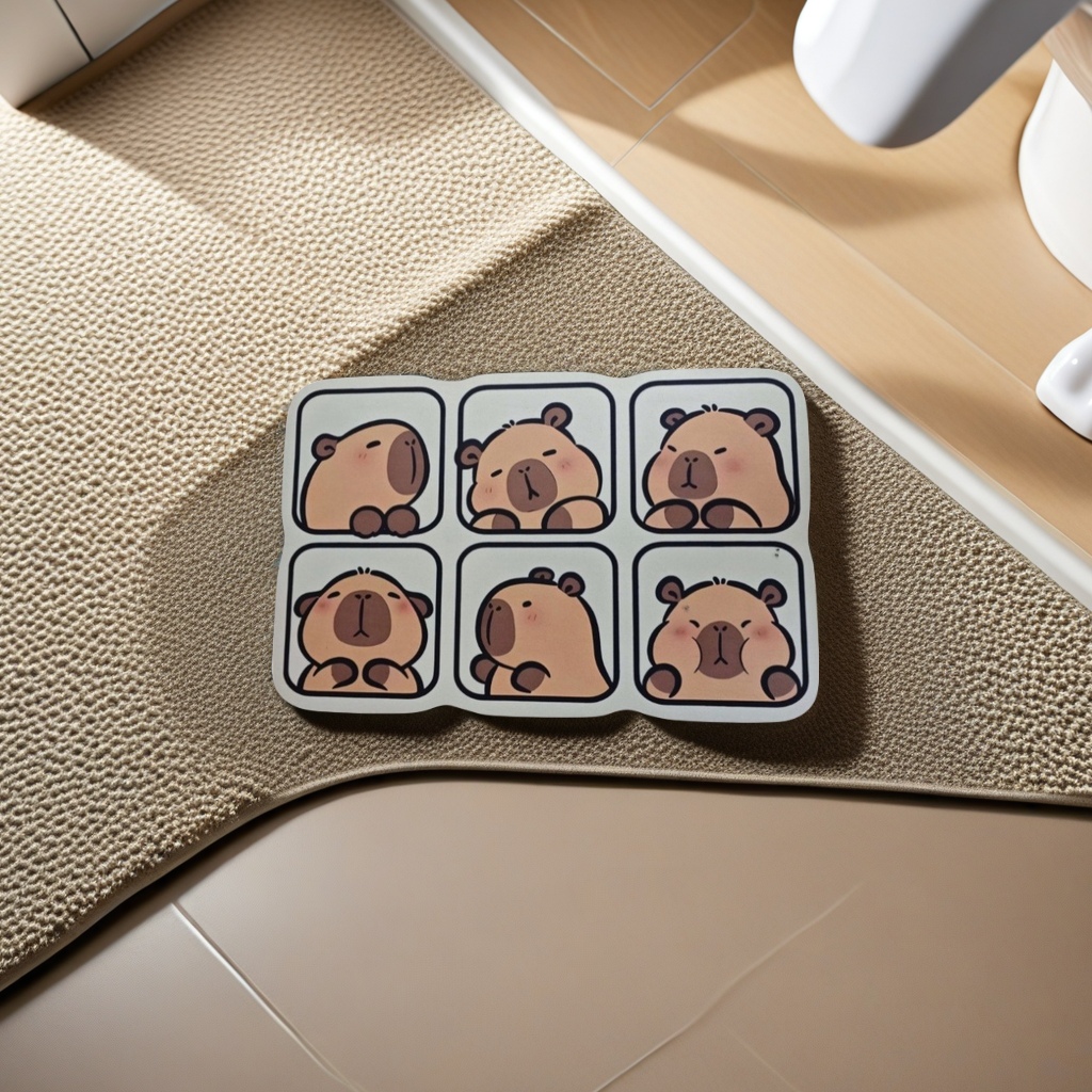 卡皮巴拉硅藻泥地垫 爆款浴室防滑地垫 淋浴房卫生间防滑地垫 超级吸水可定制款式