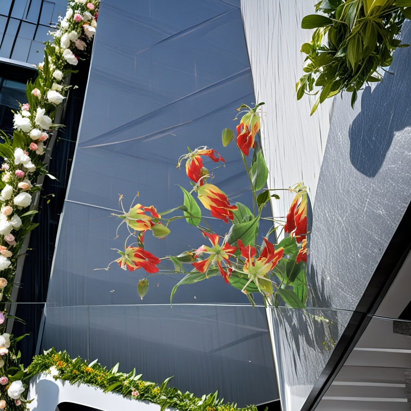 Artificial flower flame lily, artificial flower Jialan, modern home model room decoration, wedding photography, cross-border silk flower wholesale pic 11