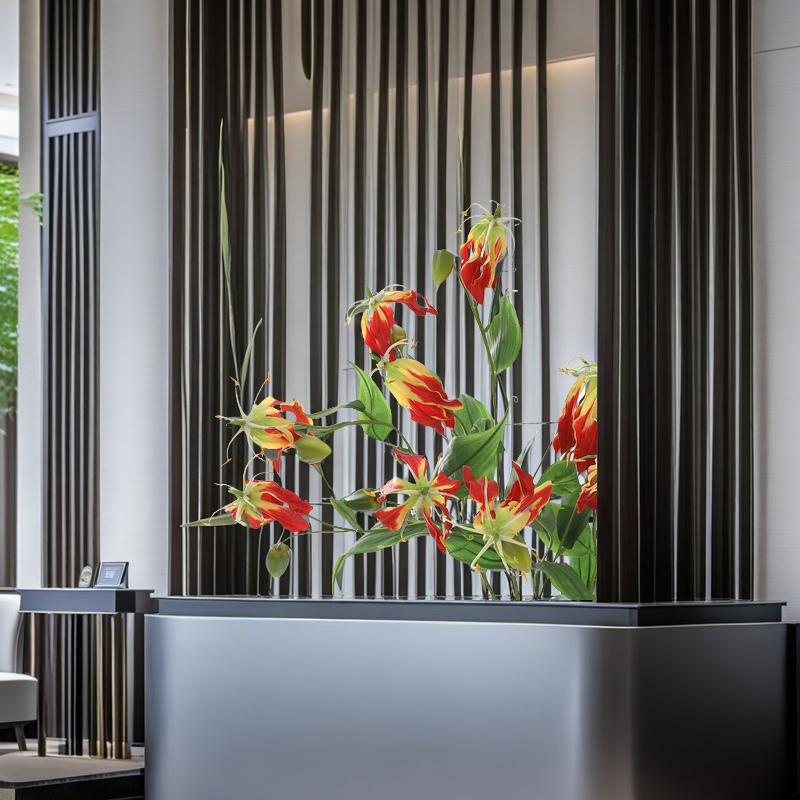 Artificial flower flame lily, artificial flower Jialan, modern home model room decoration, wedding photography, cross-border silk flower wholesale pic 10