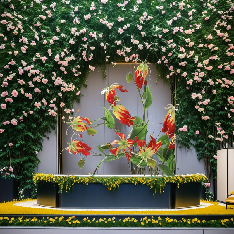 Artificial flower flame lily, artificial flower Jialan, modern home model room decoration, wedding photography, cross-border silk flower wholesale pic 12
