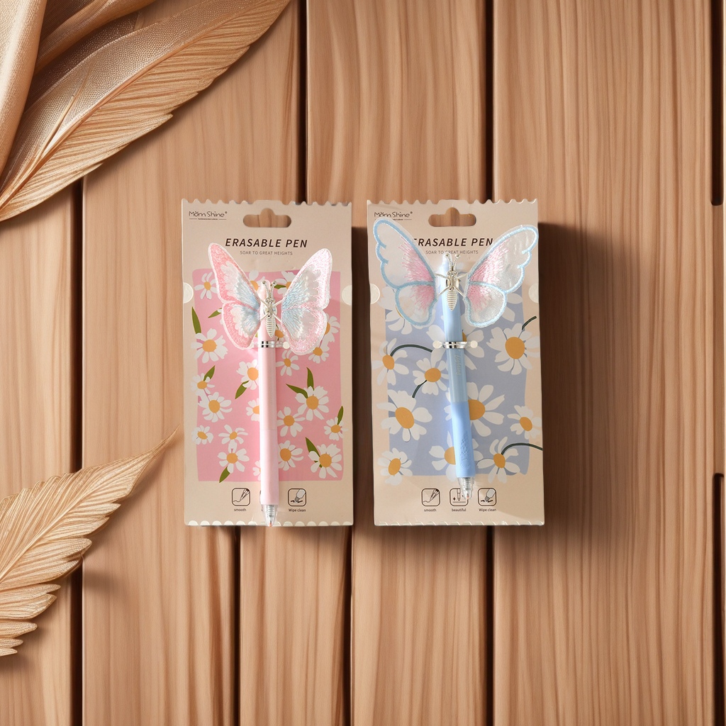 Chenxi's new butterfly Press Crystal Blue ST gel pen with a 0.5mm nib is a special erasable pen for student signature exercises. It features a creative design that won't stick to your hands