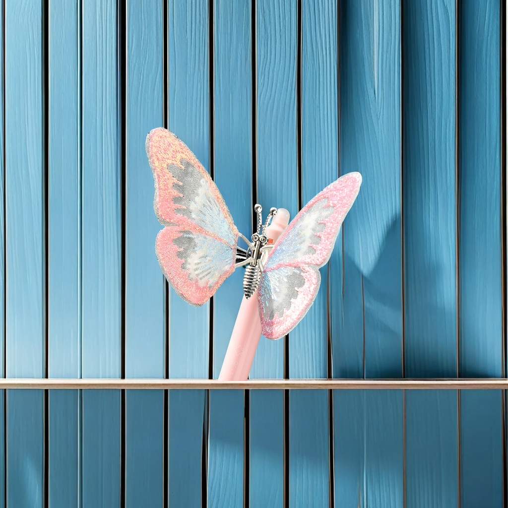 Chenxi's new butterfly Press Crystal Blue ST gel pen with a 0.5mm nib is a special erasable pen for student signature exercises. It features a creative design that won't stick to your hands Specification image