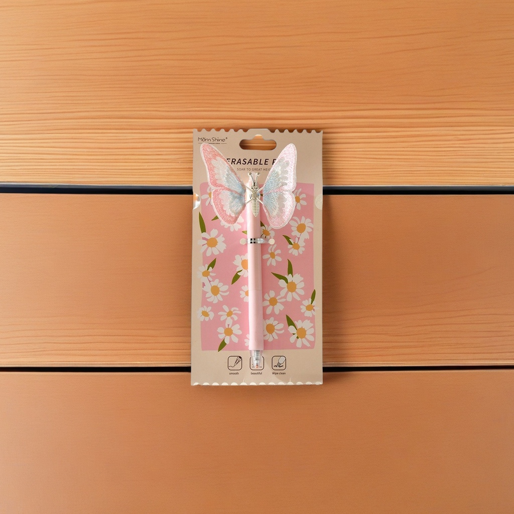 Chenxi's new butterfly Press Crystal Blue ST gel pen with a 0.5mm nib is a special erasable pen for student signature exercises. It features a creative design that won't stick to your hands Item Picture
