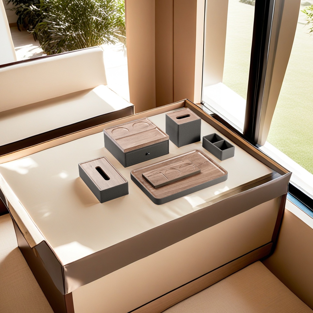 In-stock hotel-specific resin storage box, disposable toiletries tray, toothbrushes, soap dishes, towels, remote control, consumables organization box, and other hotel supplies as a set