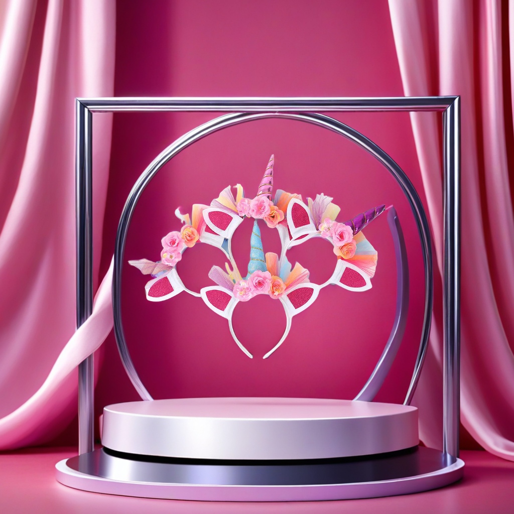 Cartoon unicorn hairband, children's headband, illuminated toy, performance prop, gauze princess, party headwear, handicrafts, exquisite design