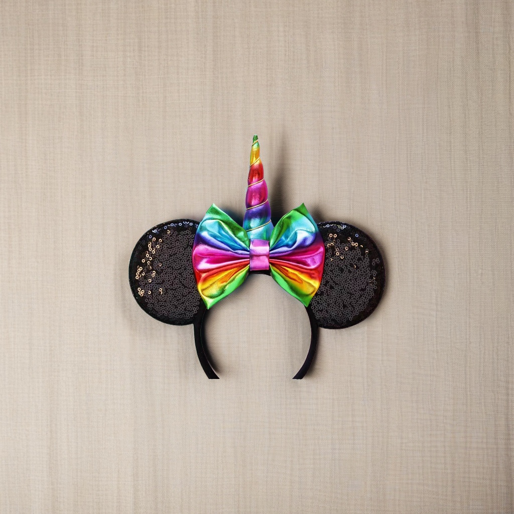 Korean version golden unicorn children's hairband, cartoon Mickey Mouse headwear, personalized performance animal-shaped hairpin, popular headwear for birthday, festival and party Specification image