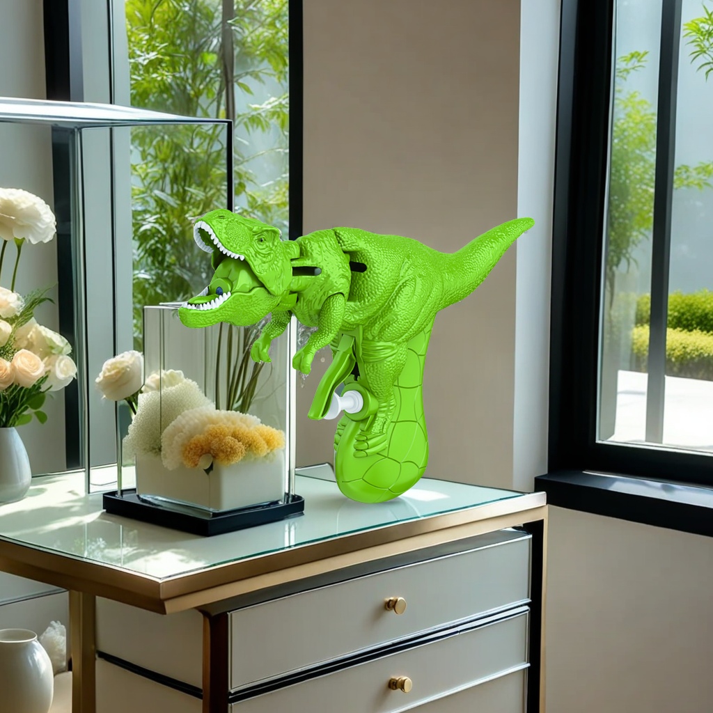 Manual operation dinosaur-shaped water gun for children's outdoor toys to spray water, made of safe and non-toxic materials details Picture