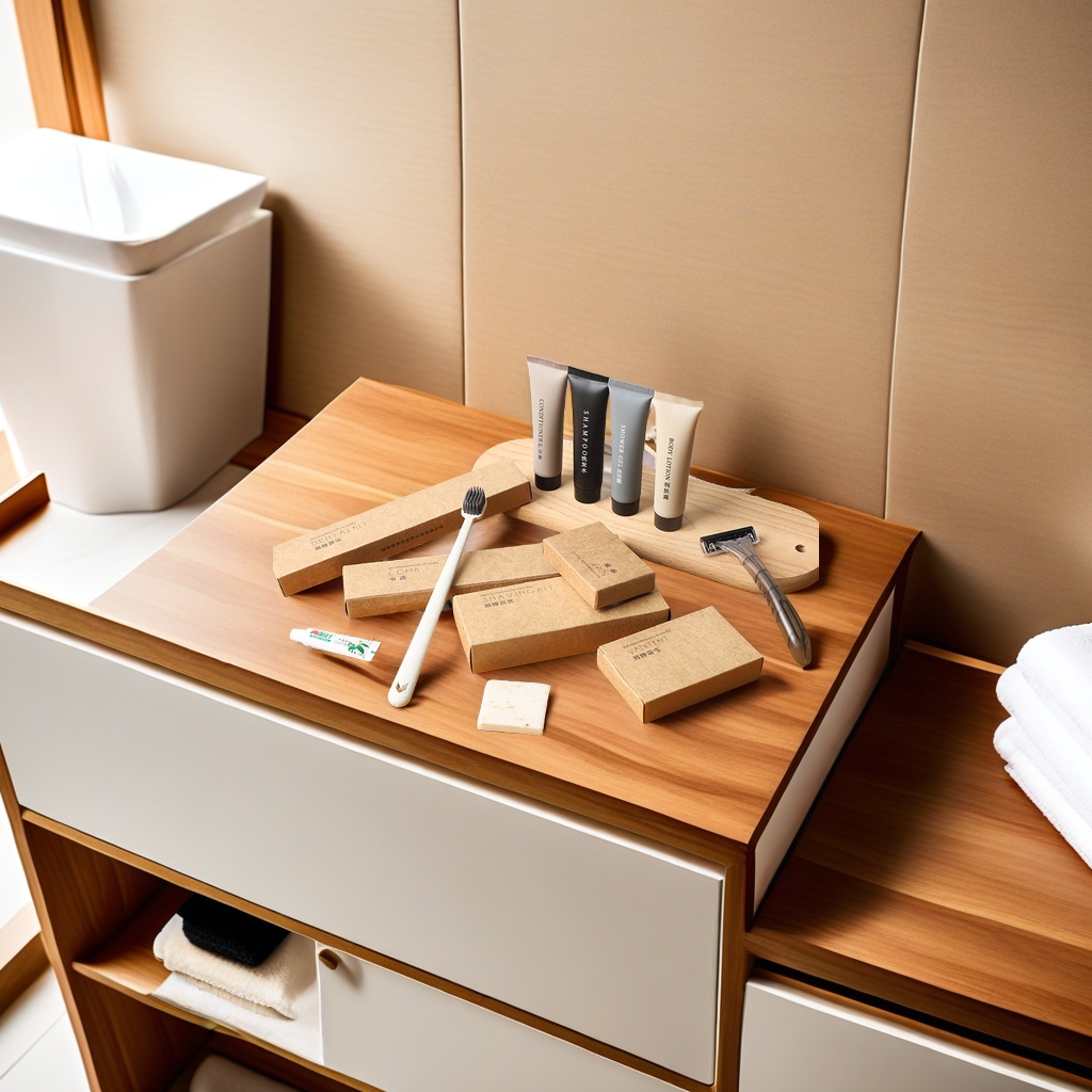 Disposable personal care products set for hotels and homestays, kraft paper card box set for hotel toiletries, eco-friendly and portable disposable hotel supplies set Specification image