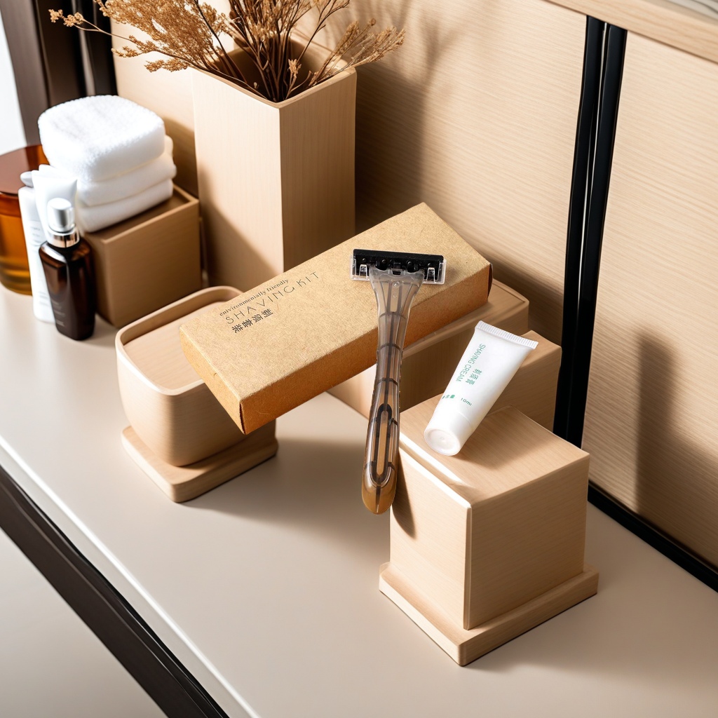 Disposable personal care products set for hotels and homestays, kraft paper card box set for hotel toiletries, eco-friendly and portable disposable hotel supplies set Application Scenario