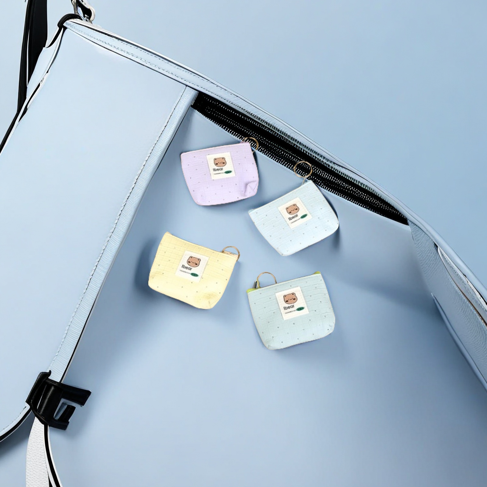 素色帆布小零钱包PU材质箱包拉链拉尾绳简约设计防滑扣口袋收纳小零钱包素色帆布钱包零钱包零钱包pu箱包拉链拉尾绳