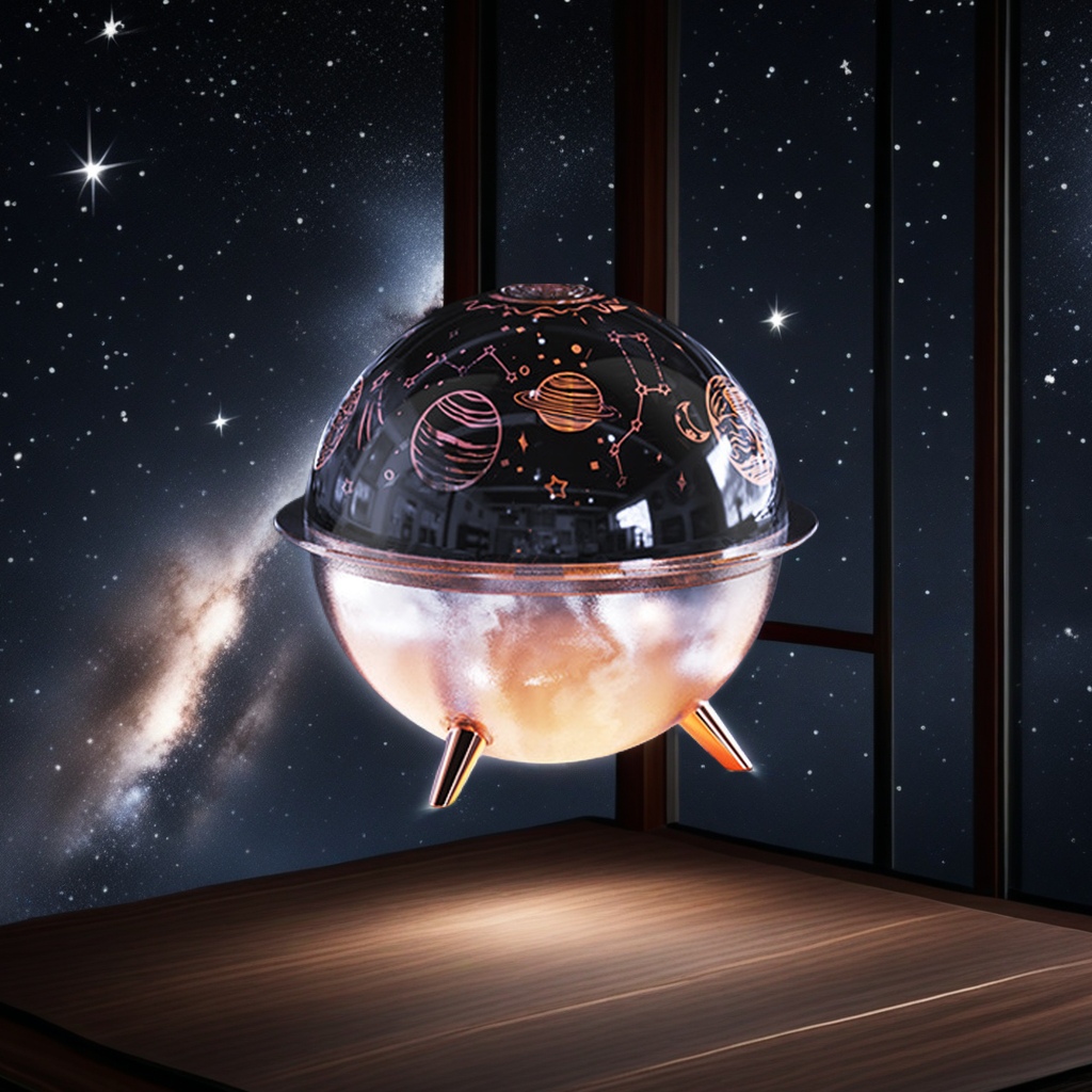 New Usb Plug-In Astronaut Crack Starry Projection Light Aromatherapy Machine Eternal Flower Atmosphere Light Humidifier Space Exploration Topics Other Categories details Picture