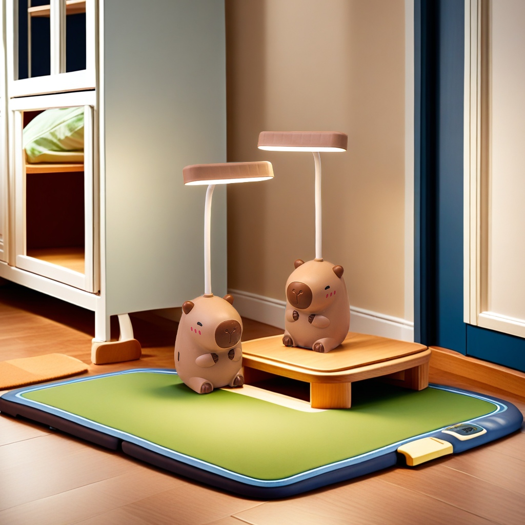 Cross-Border New Capibala Children's Desk Lamp Cute Mini Portable Usb Charging Nightlight Toothbrush Design Safe And Environmentally Friendly Application Scenario