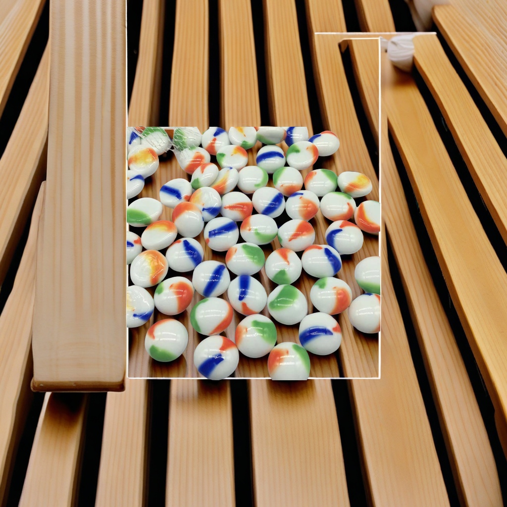 Factory direct supply of porcelain-colored glass flat beads, black and white Go stones, flower center decorative beads, glass handicrafts wholesale, glass beads supply Application Scenario