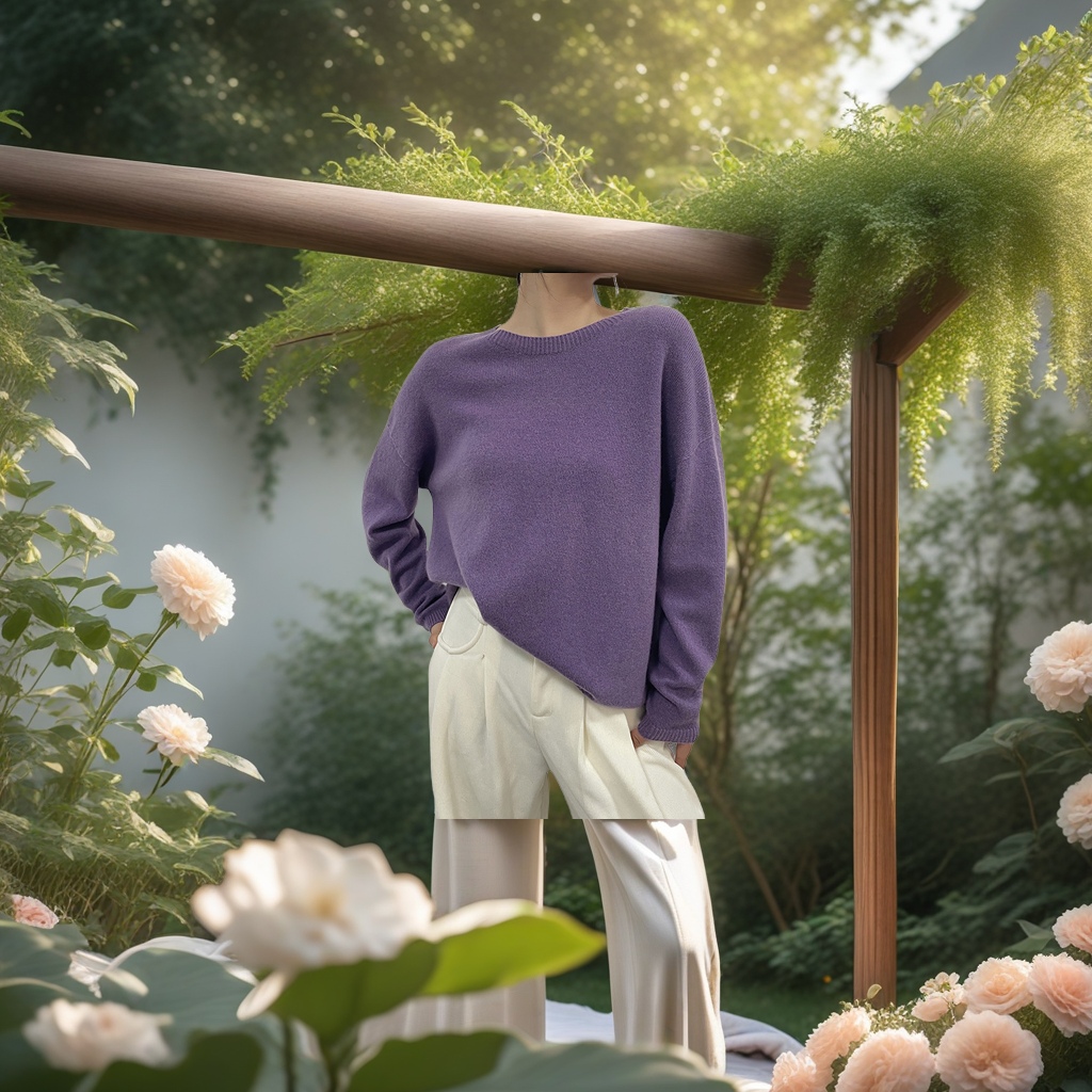 Fully formed seamless pure wool knitted sweater for women, 100% spring new style loose slimming round neck top wool sweater for women, fashionable and trendy, other categories Specification image