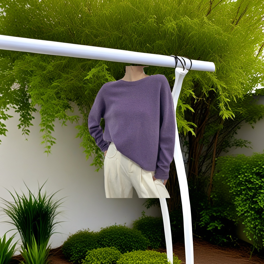 Fully formed seamless pure wool knitted sweater for women, 100% spring new style loose slimming round neck top wool sweater for women, fashionable and trendy, other categories Item Picture