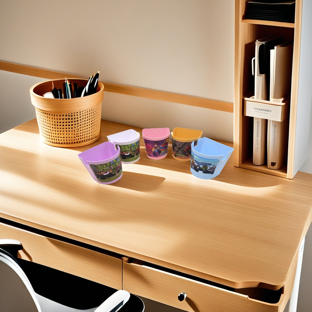 deli0325 Original design Carved wood leather pen holder Multi-functional cosmetics storage box Creative stationery office decoration Application Scenario