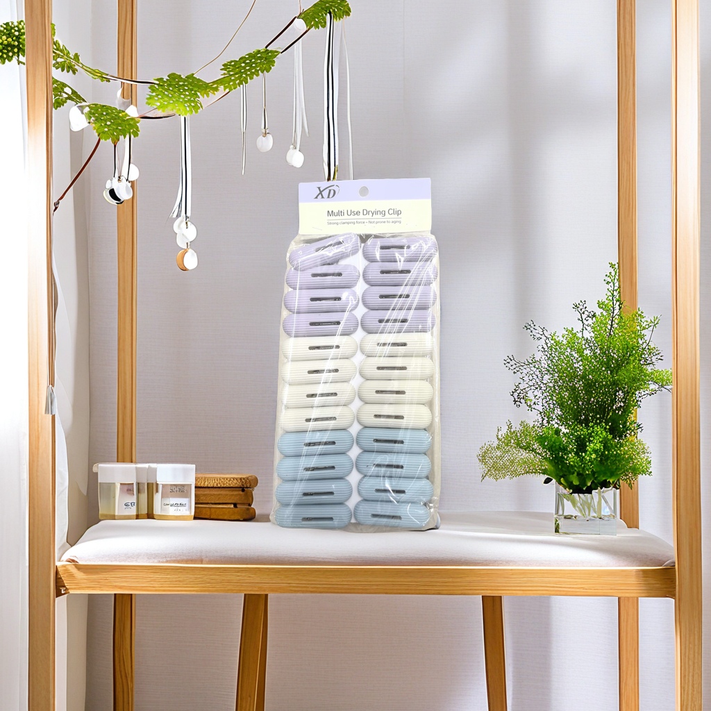 Stainless steel clamps clothespin 24 reusable bags folding storage box convenient for storing silicone cake film plastic clamps household practical Specification drawing