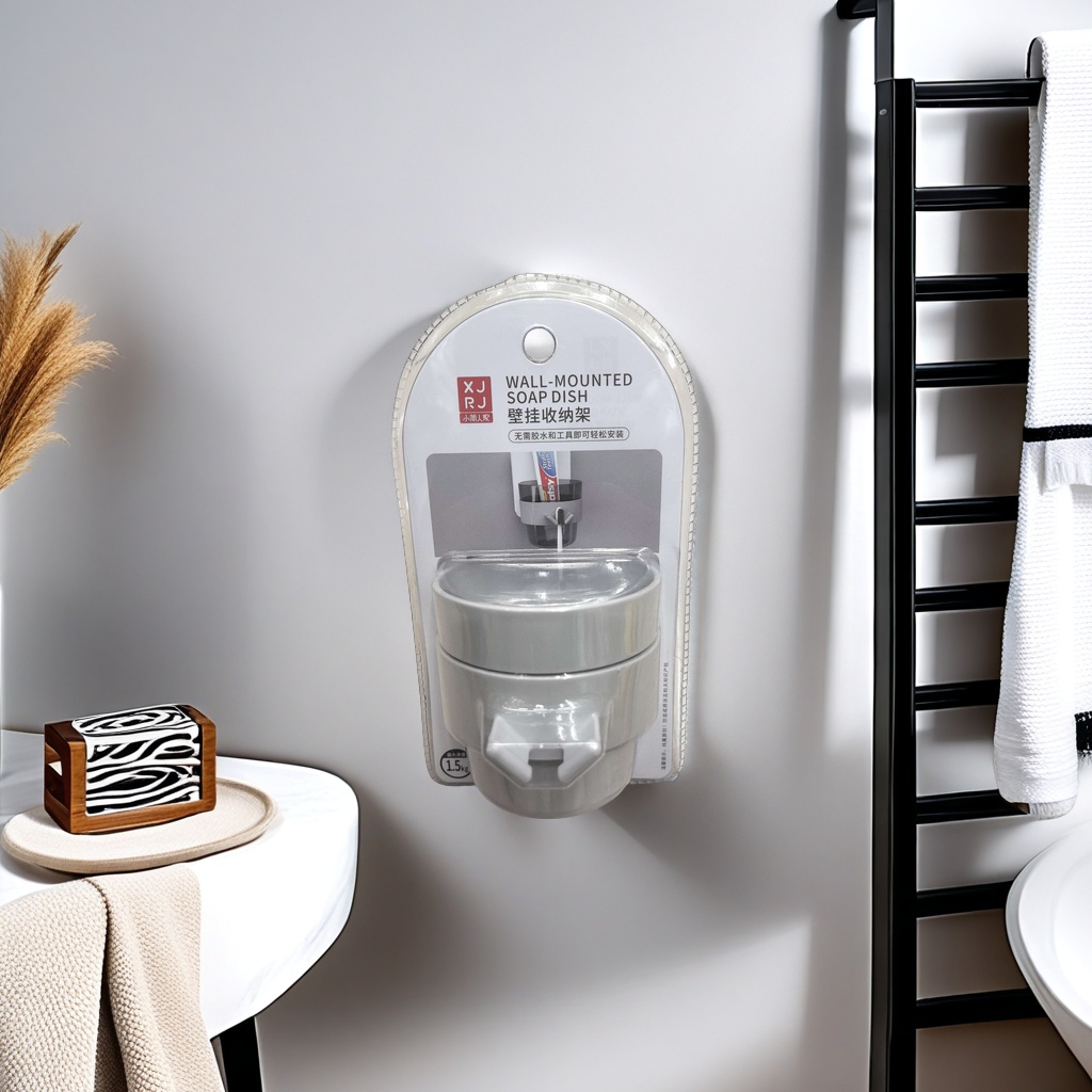 Household bathroom storage rack wall mounted traceless installation simple design durable practical space utilization full figure