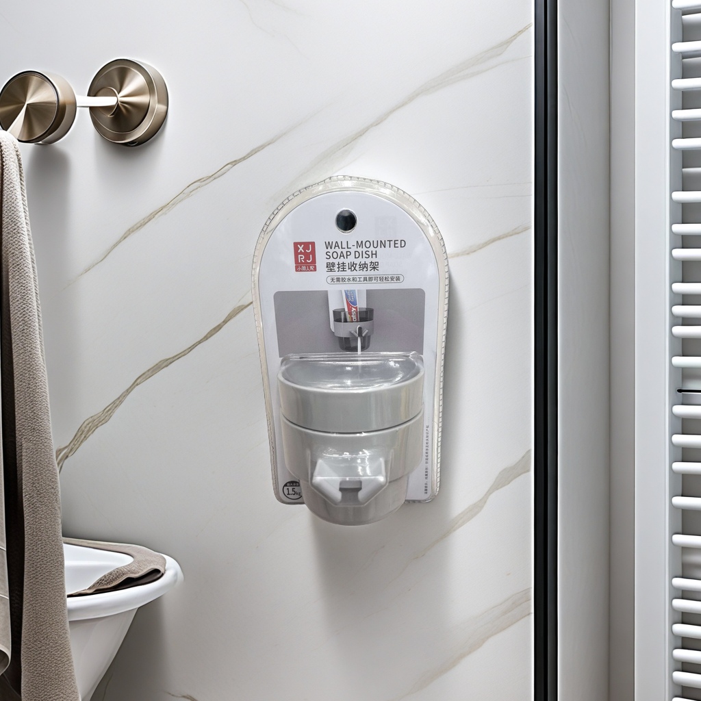 Household bathroom storage rack wall mounted traceless installation simple design durable practical space utilization details Picture