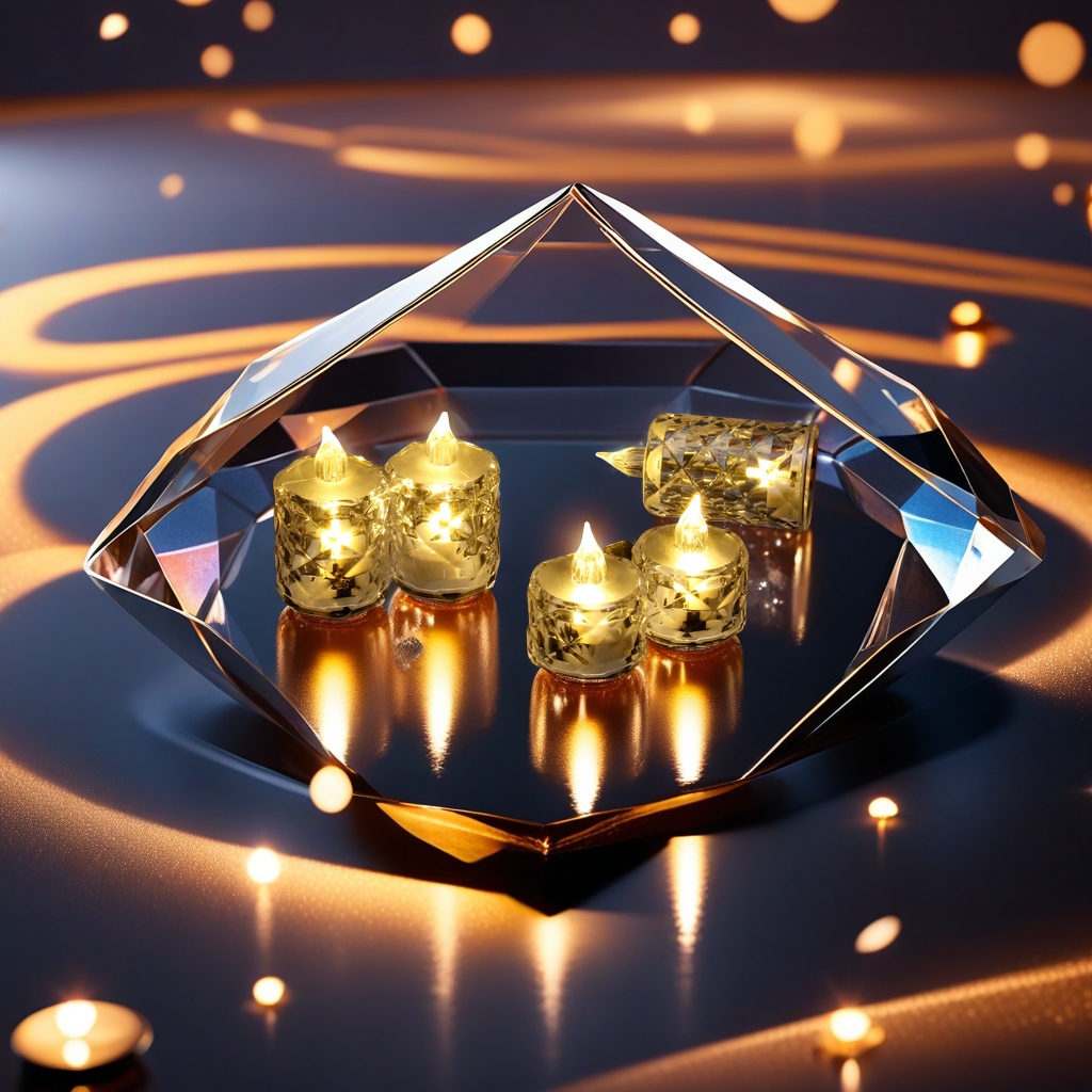The romantic atmosphere of the Qixi Festival confession and proposal is created by LED mini electronic candle lights with transparent diamond-shaped crystal tea candles. The dazzling light creates a warm and cozy atmosphere