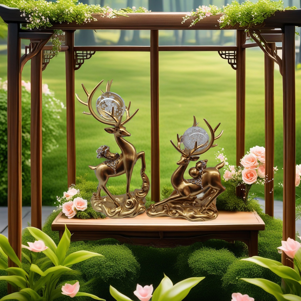 树脂摆件情侣对鹿细节图