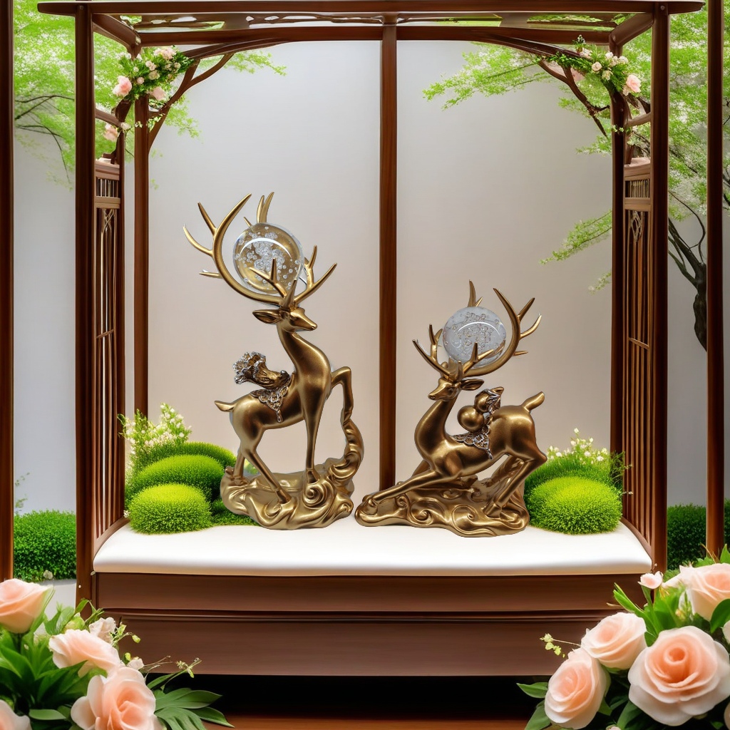 树脂摆件情侣对鹿产品图