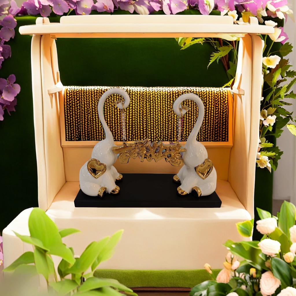 陶瓷工艺摆件情侣象产品图