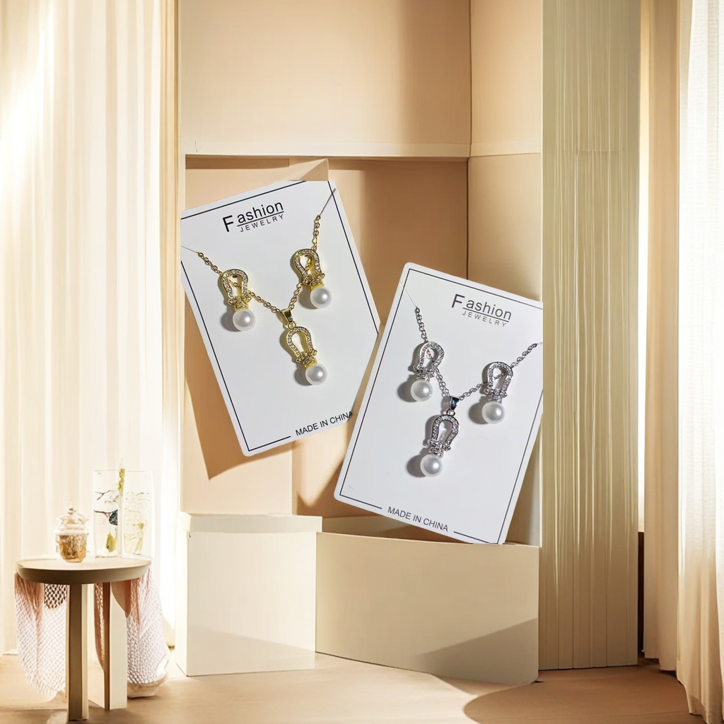 璀璨闪耀立体水晶项链耳钉套装 时尚韩版女士首饰礼盒装 优雅气质不褪色