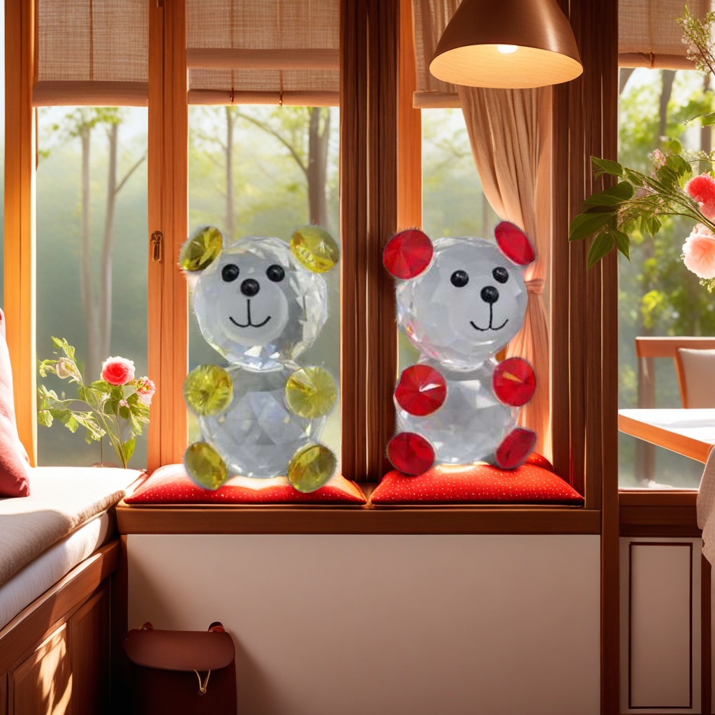 Swarovski crystal bear pendant, shining accessory, exquisite gift, high-end decoration, unique design, collectible level
