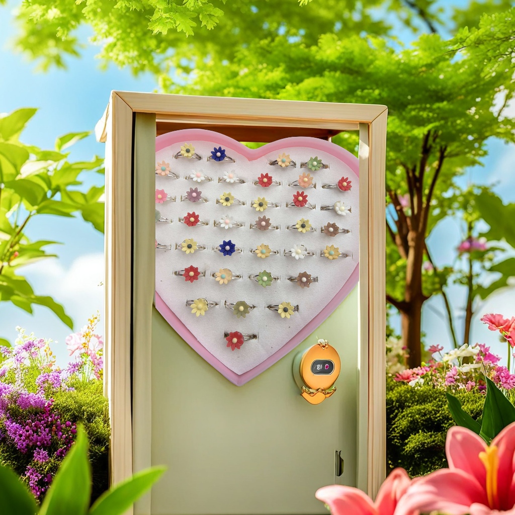 儿童时尚简约 高贵典雅 镶嵌宝石 永恒誓言 精致礼盒包装 生日送礼戒指套装盒