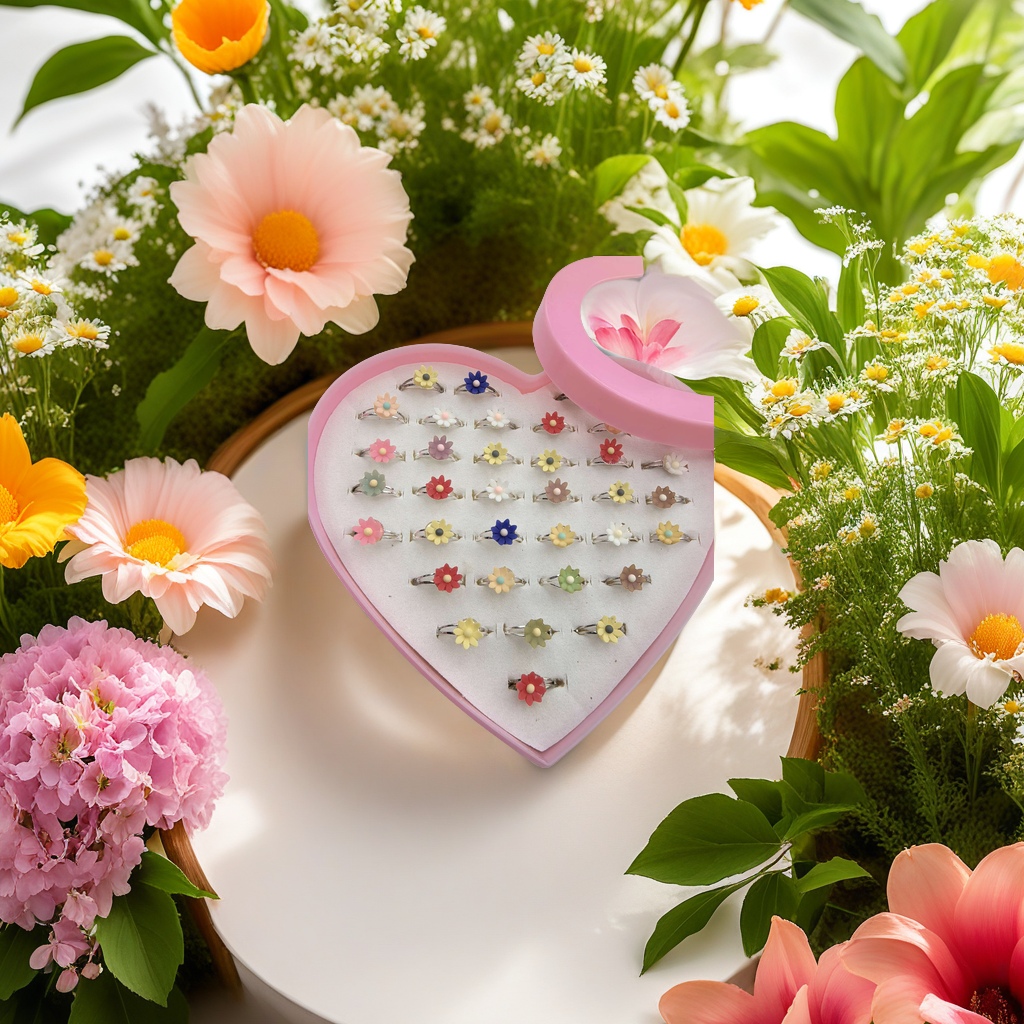 儿童花朵戒指细节图