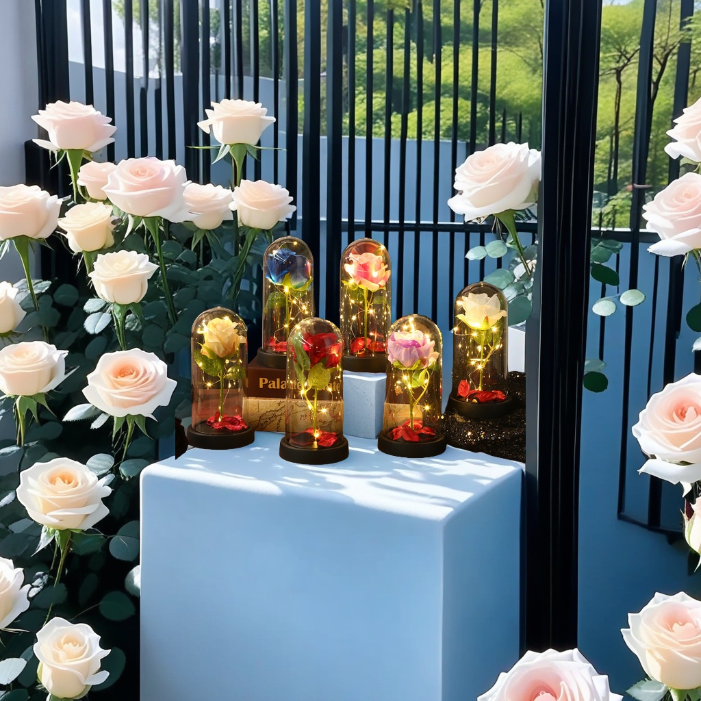 永生花玫瑰花高级香皂LED发光设计 鲜花艺术品 闺蜜生日情人节礼物 现货批发优质选择