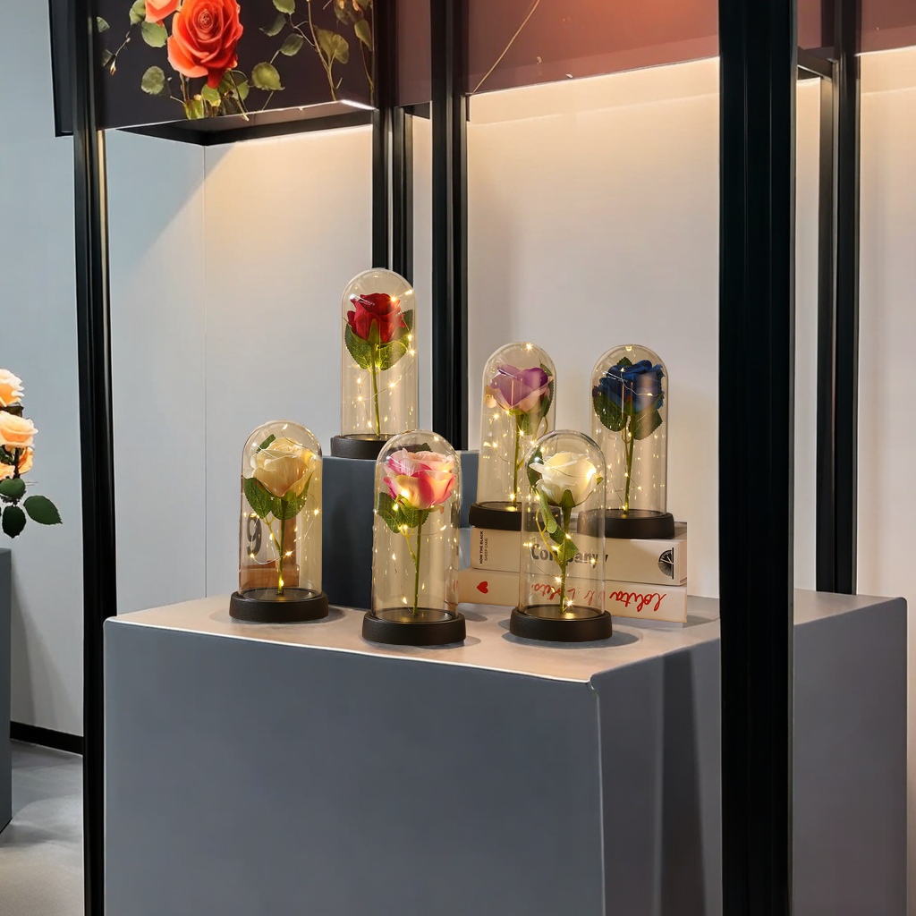 永生花玫瑰花高级香皂LED发光设计 鲜花艺术品 闺蜜生日情人节礼物 现货批发优质选择详情图2