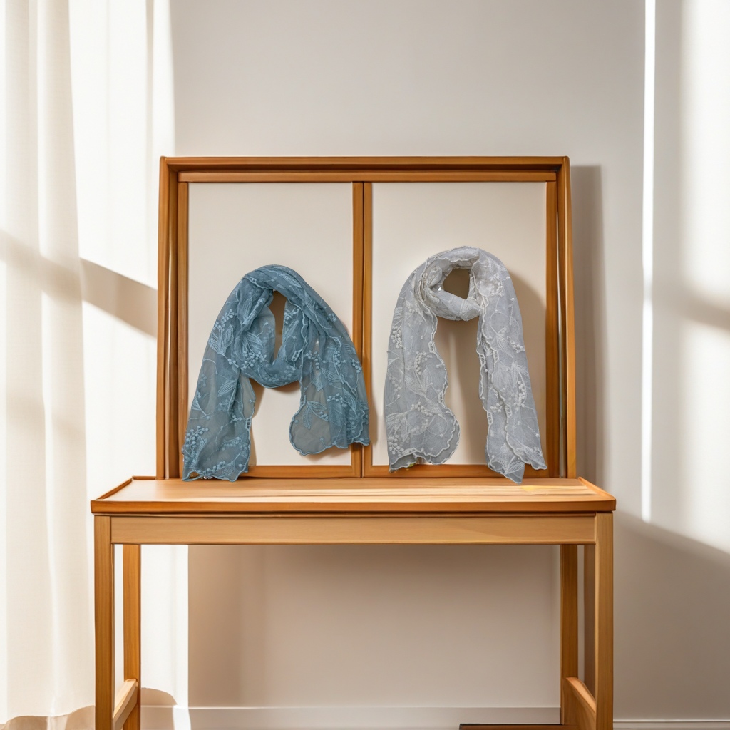 棉线蕾丝绣花长巾 140*34cm 精致工艺 温馨家居装饰品 艺术生活必备品详情图1