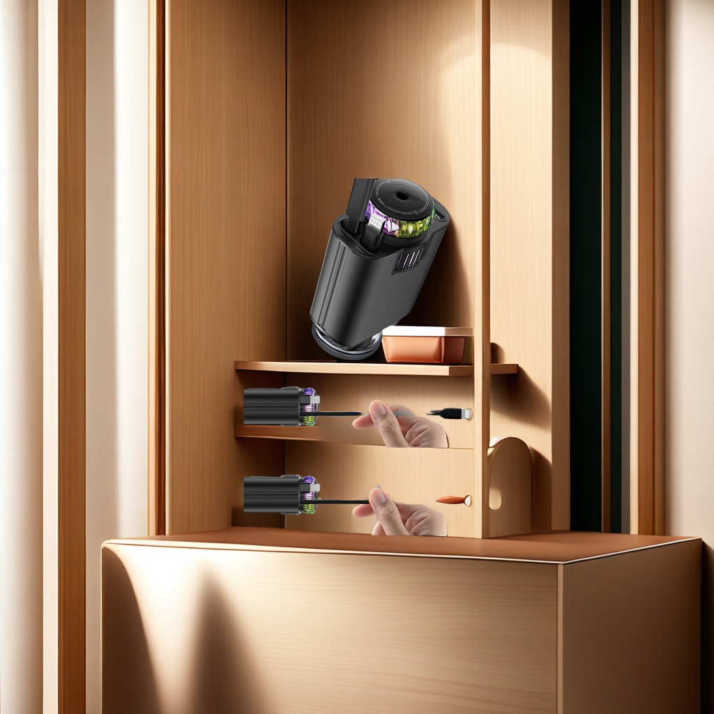The car charger is designed as an integrated unit with ambient lighting and powerful aroma diffuser functions. It is an essential car accessory Item Picture