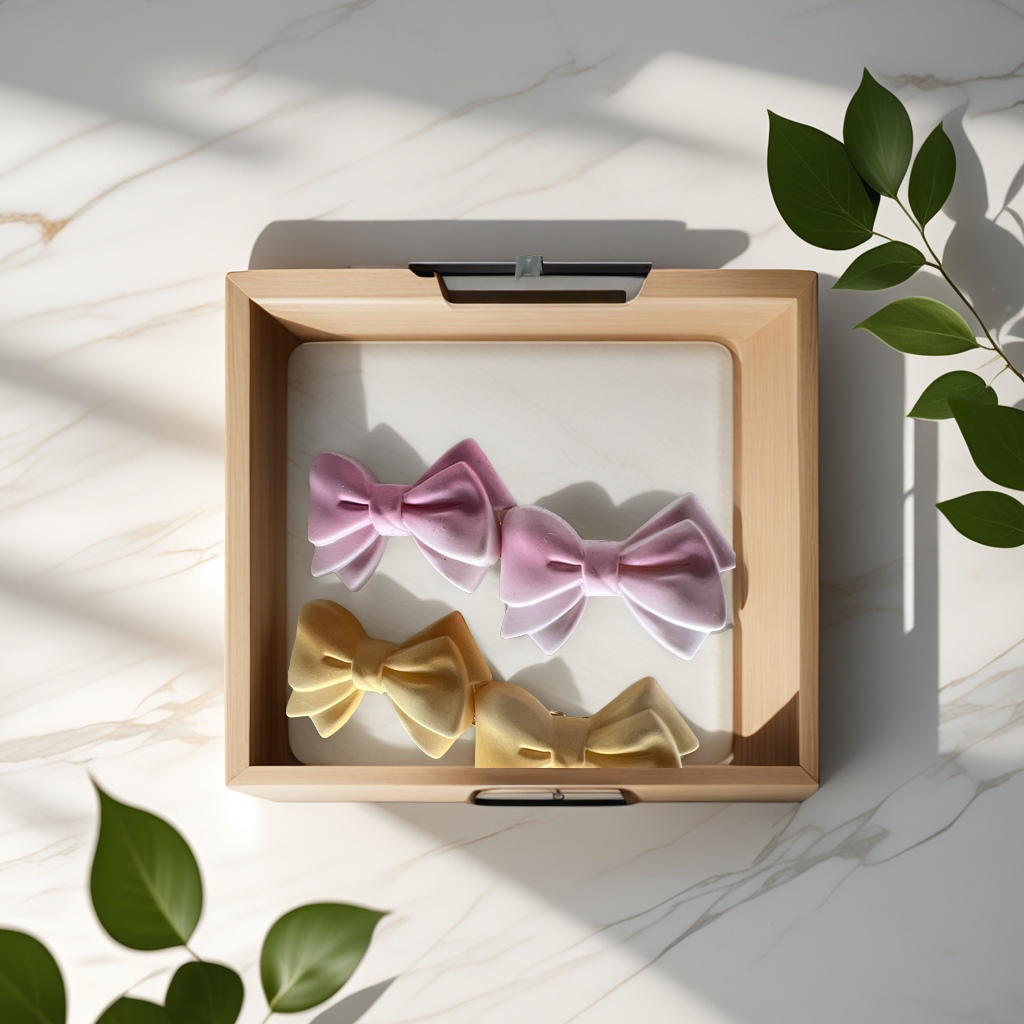 马卡龙色系甜美蝴蝶结头饰 时尚少女心发饰 温馨可爱发夹头饰装饰品