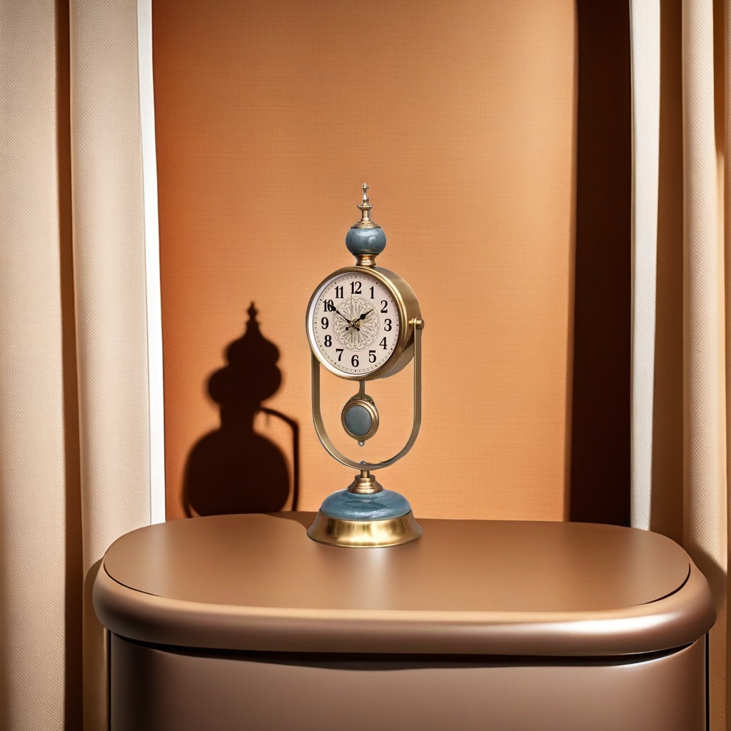 欧式复古座钟 新款美式客厅摆放台式钟表 家用摆钟 玄关台钟 精致时尚装饰品产品图